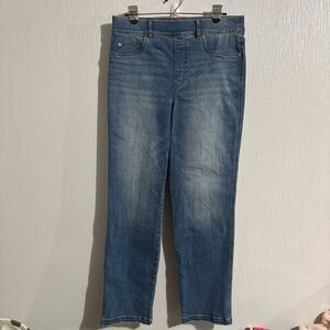 Spanx Straight Leg Jeggings Pull On Denim Jean Casual Tummy Control Womens Large